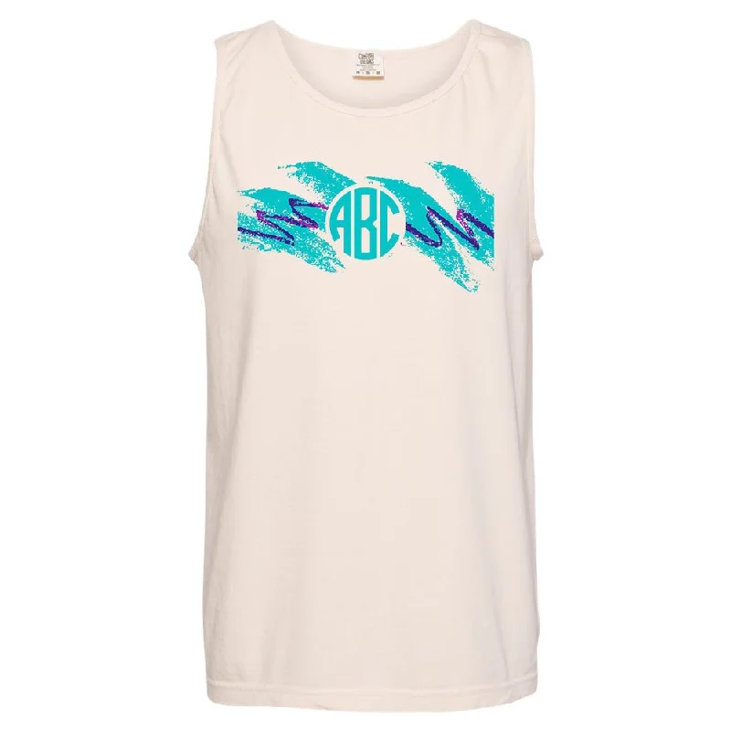 Women's Button - Down Tank Tops in Striped Patterns  Monogrammed 'Dixie Cup' Comfort Colors Tank Top
