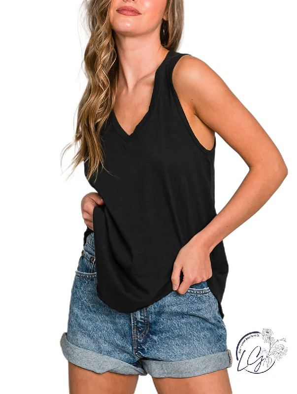 Square Neck Women's Organic Cotton Tank Tops in Earth Tones  Own The Day Slub Tank