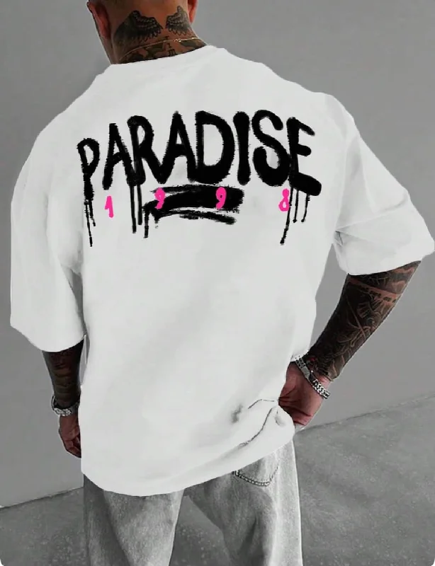 Women's color - block hoodie combining bold hues for a fashion - forward statement Paradise men tshirt oversized