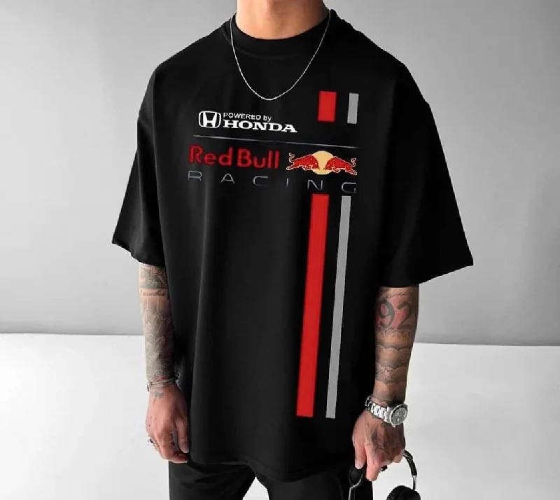 Women's mock - neck sweatshirt made of moisture - wicking material for fitness use Red bull oversized men tshirt