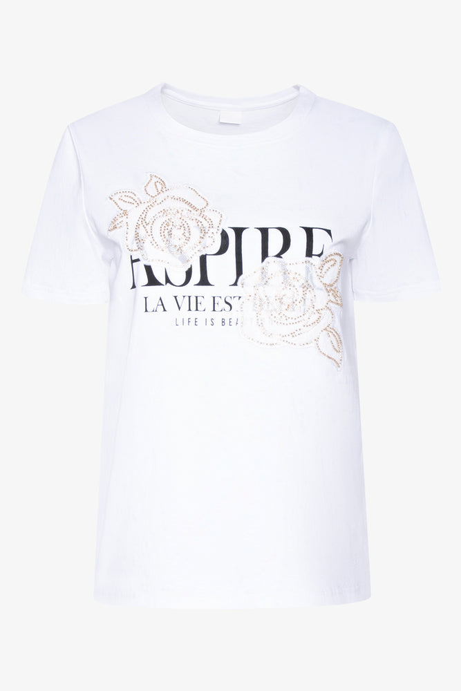 Women's fitted t shirt Rose Short Sleeve T-Shirt White