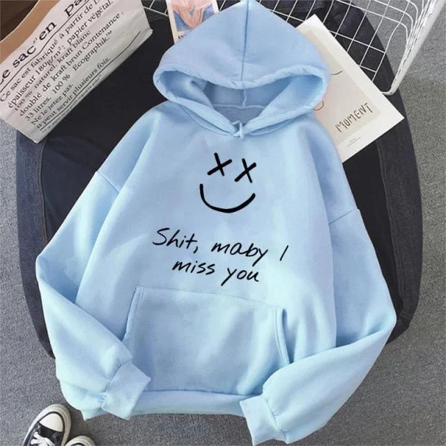 Women's pullover hoodie with a side slit for a modern and relaxed fit Shit May Be