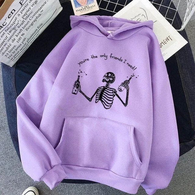 Women's zip - front sweatshirt with contrast stitching for a sporty aesthetic Skull Hoodies