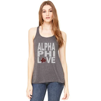 Plus Size Women's Criss - Cross Back Tank Tops in Neon Colors Sorority Mascot Love Tank - Bella B8800 - CAD Plus Size Women's Criss - Cross Back Tank Tops in Neon Colors Sorority Mascot Love Tank - Bella B8800 - CAD