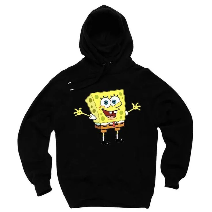 Women's hoodie with a kangaroo pocket and a pom - pom drawstring for added charm Spongebob Hoodies Women's hoodie with a kangaroo pocket and a pom - pom drawstring for added charm Spongebob Hoodies