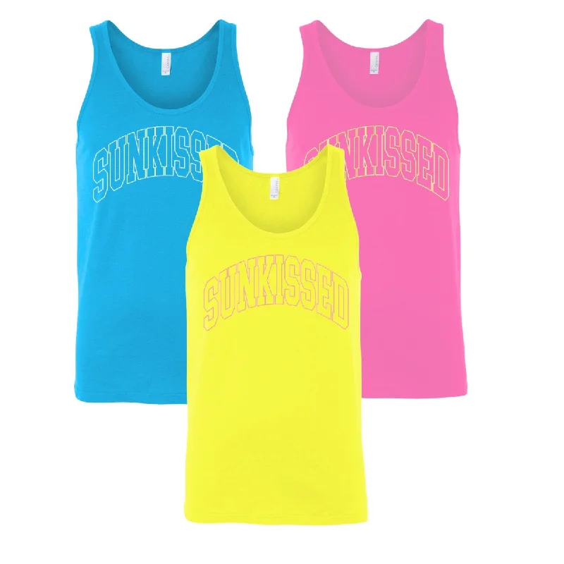 Halter Neck Women's Modal Blend Tank Tops for Comfort 'Sunkissed' PUFF Neon Premium Tank Top Halter Neck Women's Modal Blend Tank Tops for Comfort 'Sunkissed' PUFF Neon Premium Tank Top