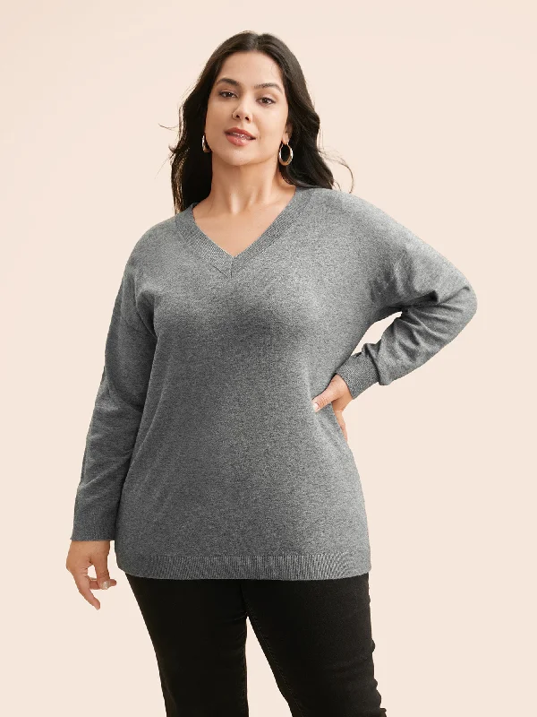 Plus Size Women's Zip - Up Fleece - Lined Sweater in Black for Extra Warmth in Cold WeatherSupersoft Drop Shoulder V-Neck Top Plus Size Women's Zip - Up Fleece - Lined Sweater in Black for Extra Warmth in Cold WeatherSupersoft Drop Shoulder V-Neck Top