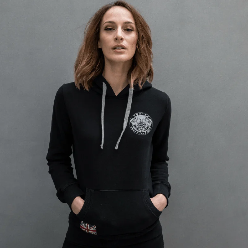 Women's graphic - printed sweatshirt featuring floral patterns for a feminine touch Ton Up Clothing Burnin Rubber (Womens) Hoodie Women's graphic - printed sweatshirt featuring floral patterns for a feminine touch Ton Up Clothing Burnin Rubber (Womens) Hoodie