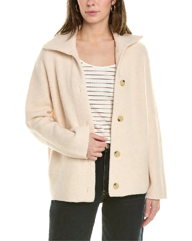 Wrap - Style Women's Lambswool Sweater Dresses in Elegant Shades Vince Button Collar Wool & Alpaca-Blend Cardigan