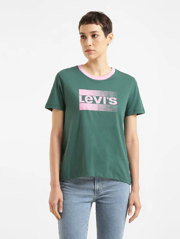 Women's slim fit t shirt Women's Brand Logo Crew Neck T-shirt