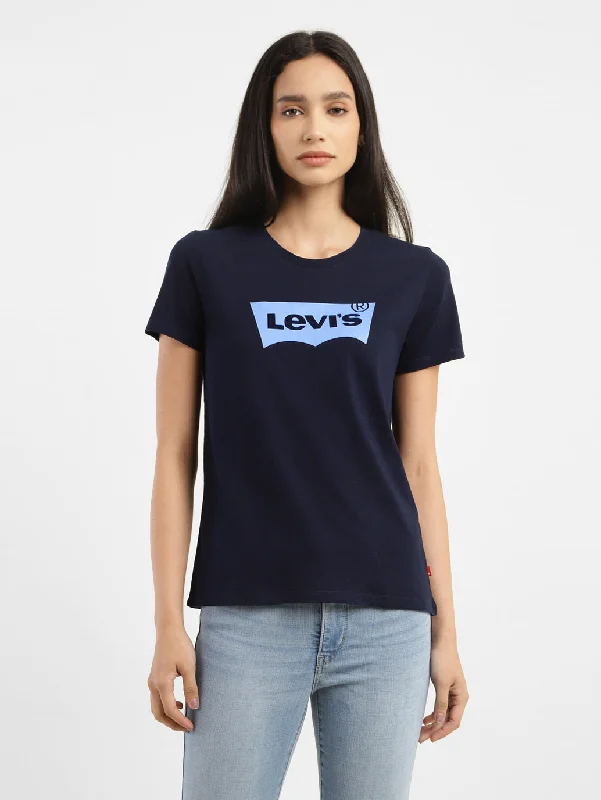 Women's office t shirt Women's Brand Logo Round Neck T-shirt