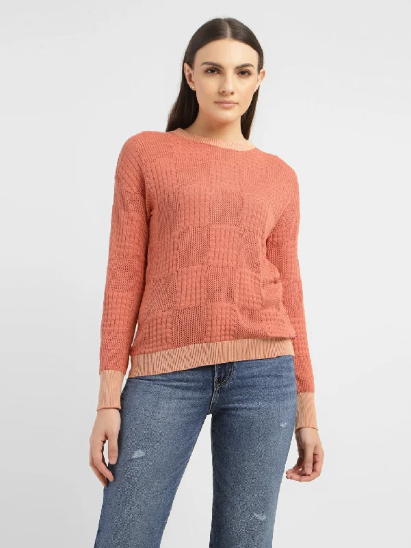 Women's petite t shirt Women's Self Design Round Neck Sweater