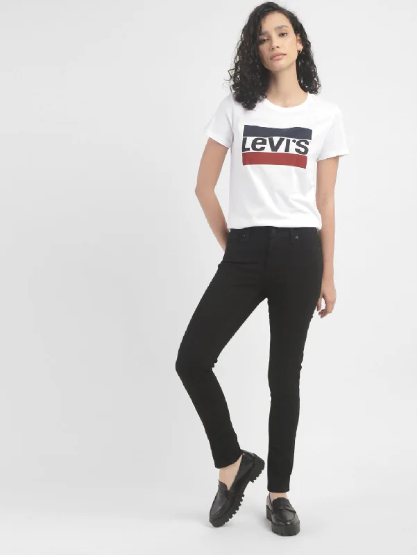 Women's cropped t shirt Women's Brand Logo Crew Neck T-shirt