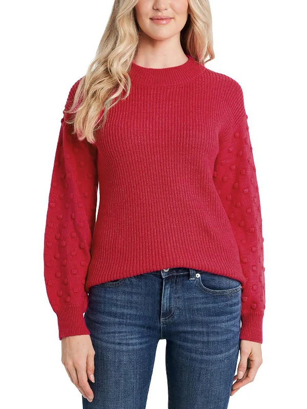 Belted Women's Cotton Blend Sweater Dresses for a Casual Look Womens Ribbed Polka Dot Pullover Sweater