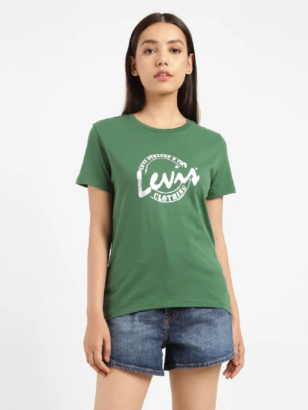 Women's printed t shirt Women's Brand Logo Crew Neck T-shirt