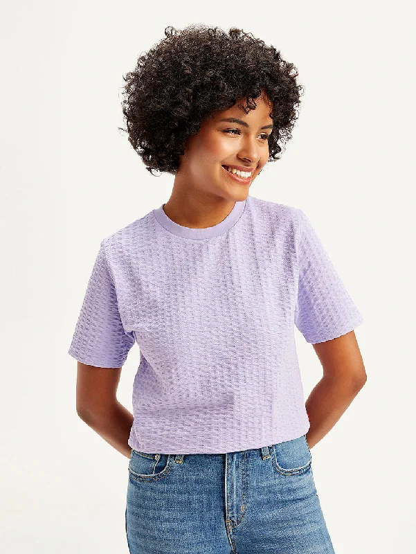 Women's striped t shirt Women's Textured Regular Fit T-Shirt