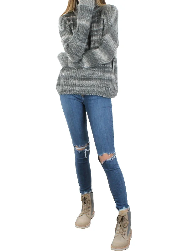 Longline Women's Mohair Sweater Dresses in a Loose Fit Womens Wool Blend Marled Mock Turtleneck Sweater Longline Women's Mohair Sweater Dresses in a Loose Fit Womens Wool Blend Marled Mock Turtleneck Sweater