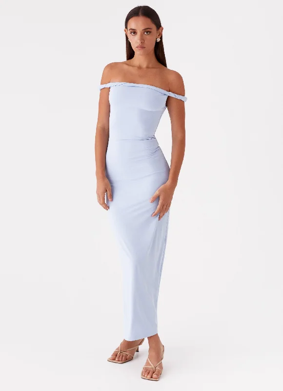 Lace - Embellished Women Dress for an Elegant and Sophisticated Appearance Arabella Twist Shoulder Maxi Dress - Blue