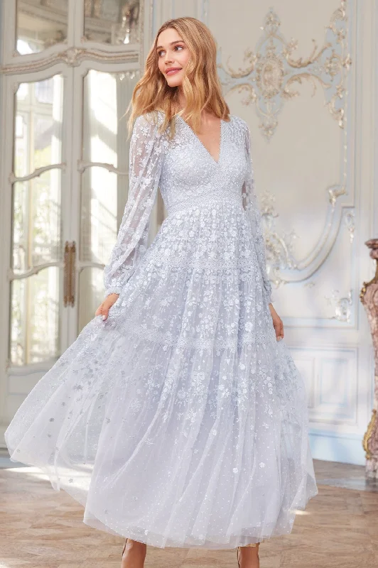 Ball Gown Women Dress with a Full Skirt for a Princess - like Look Celestia Ribbon Ankle Gown