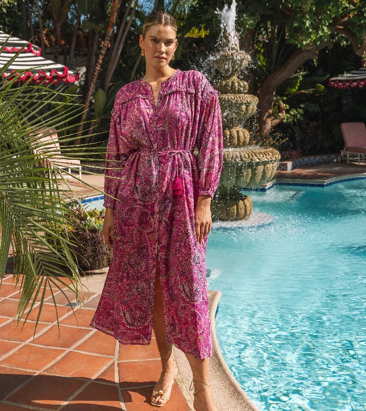 Sheath Women Dress with a Tailored Fit for a Professional Look Ellen Ankle Dress | Caymen Paisley Pink