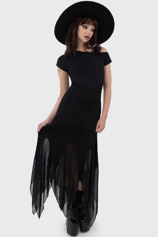 Shift Women Dress with a Simple and Classic Design for Everyday Wear Hollow Night Maxi Dress