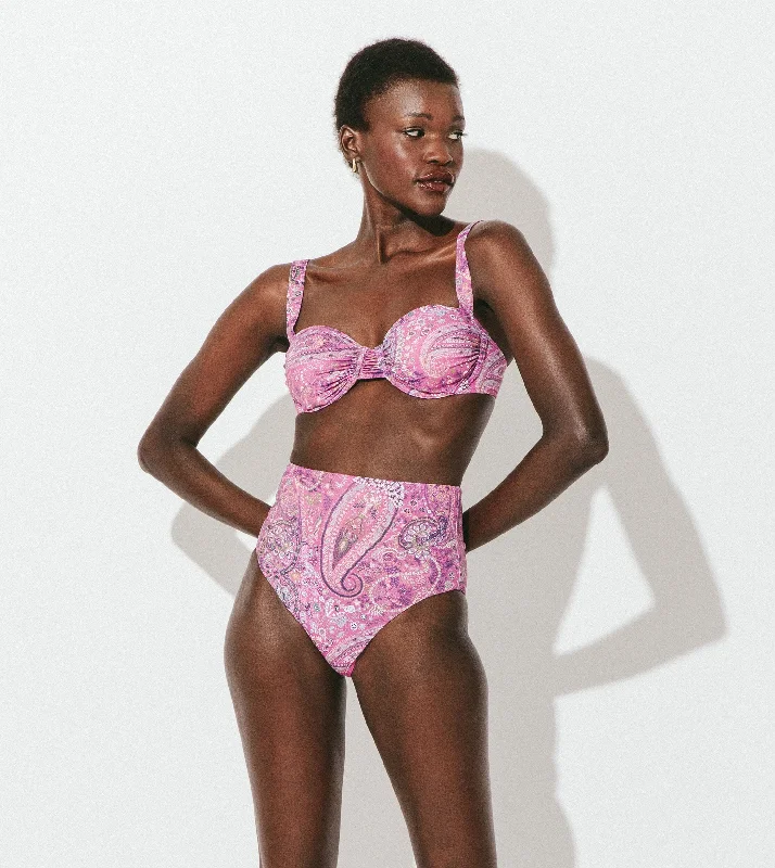 Off - the - Shoulder Women Dress for a Romantic and Feminine Look Juliana Bottom | Caymen Paisley Pink