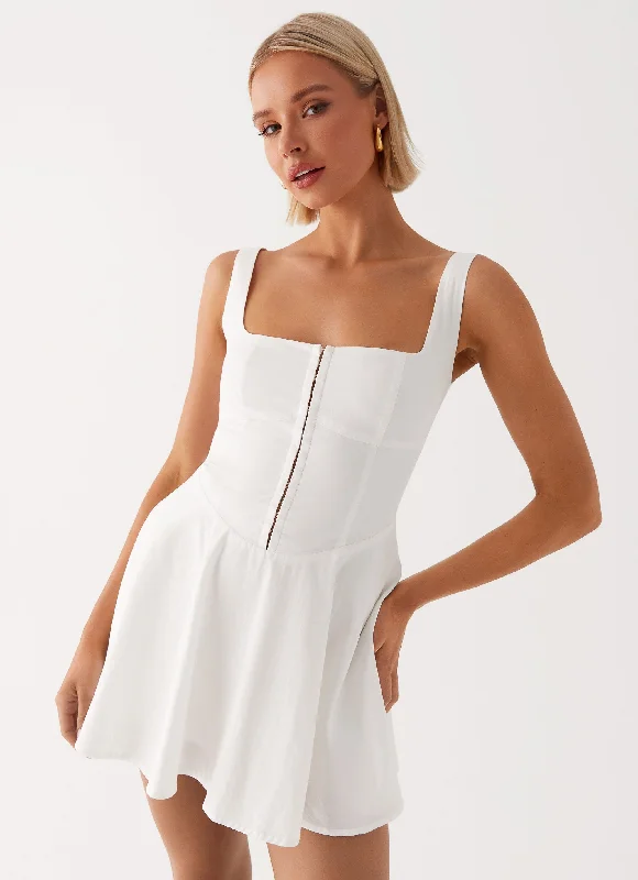 Mini Women Dress with a Short Hem for a Young and Trendy Style The Isle Mini Dress - White
