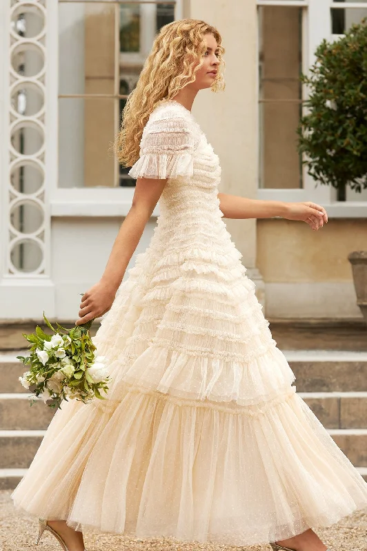 Sleeveless Women Dress in Bright Colors for Summer Parties Valentine Ruffle Gown