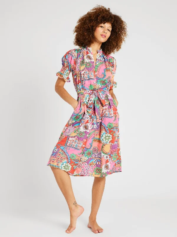 Pleated Women Dress with a Timeless and Elegant Texture Vera Dress in Shangri-La