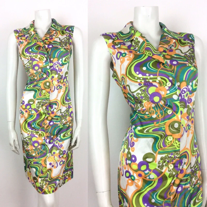 Halter Neck Women Dress to Show Off the Shoulders and Neckline Halter Neck Women Dress to Show Off the Shoulders and Neckline 60S 70S VINTAGE WHITE GREEN PURPLE PSYCHEDELIC SLEEVELESS SHIRT DRESS 12 14 Halter Neck Women Dress to Show Off the Shoulders and Neckline Halter Neck Women Dress to Show Off the Shoulders and Neckline 60S 70S VINTAGE WHITE GREEN PURPLE PSYCHEDELIC SLEEVELESS SHIRT DRESS 12 14