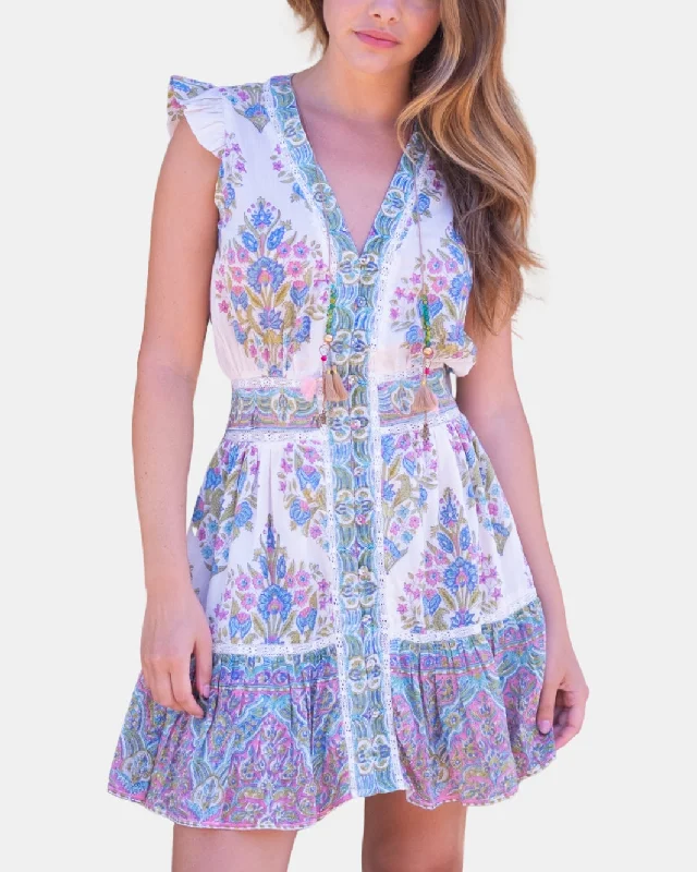 Wrap - Style Women Dress with Adjustable Fit for All Body Types Wrap - Style Women Dress with Adjustable Fit for All Body Types ADIE MINI DRESS IN FLORAL BOUQUET