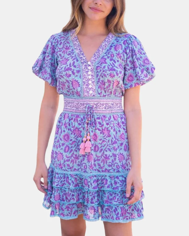 Sheath Women Dress with a Tailored Fit for a Professional Look Sheath Women Dress with a Tailored Fit for a Professional Look ANNALISE MINI DRESS IN TEAL PURPLE PRINT