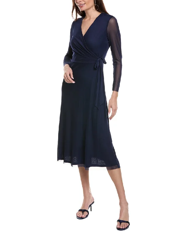 Sheath Women Dress with a Tailored Fit for a Professional Look Sheath Women Dress with a Tailored Fit for a Professional Look Anne Klein Wrap Mesh Midi Dress