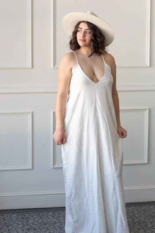 Wrap - Style Women Dress with Adjustable Fit for All Body Types Wrap - Style Women Dress with Adjustable Fit for All Body Types Antibes White and Gold Maxi