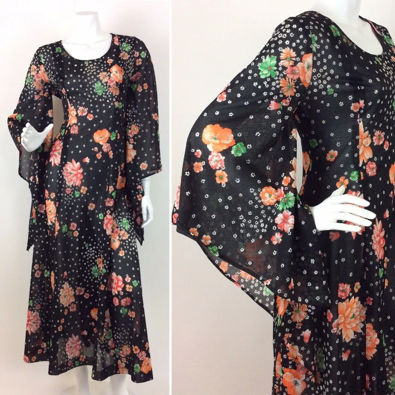 Lace - Embellished Women Dress for an Elegant and Sophisticated Appearance Lace - Embellished Women Dress for an Elegant and Sophisticated Appearance BLACK GREEN ORANGE VTG 70S FLARE SLEEVE MAXI DRESS 10 12