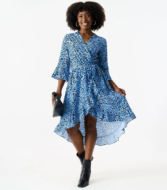 Ruffled Women Dress with Multiple Layers for a Playful and Girly Style Ruffled Women Dress with Multiple Layers for a Playful and Girly Style Blue Animal Print Asymmetrical Hem Midi Dress