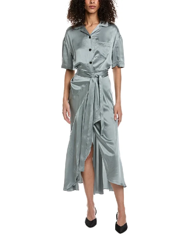 Wrap - Style Women Dress with Adjustable Fit for All Body Types Wrap - Style Women Dress with Adjustable Fit for All Body Types Burberry Emily Tie-Waist Silk Shirtdress