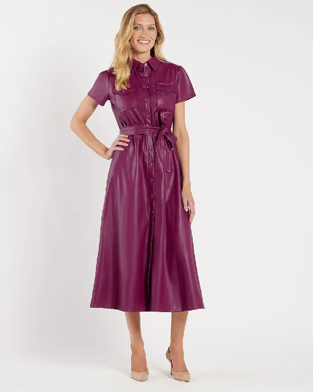 Shift Women Dress with a Simple and Classic Design for Everyday Wear Shift Women Dress with a Simple and Classic Design for Everyday Wear Cecelia Dress - Faux Leather