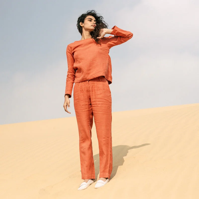 Sheath Women Dress with a Tailored Fit for a Professional Look Sheath Women Dress with a Tailored Fit for a Professional Look Linen Co Ord Set for Women | Orange