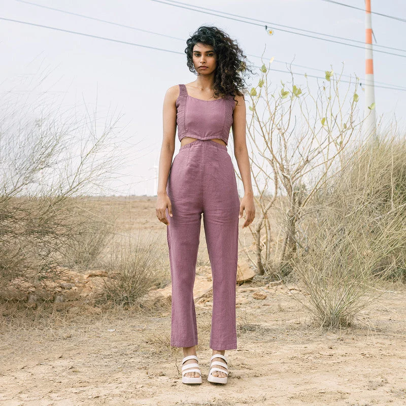 Empire Waist Women Dress to Accentuate the Bust and Conceal the Waist Empire Waist Women Dress to Accentuate the Bust and Conceal the Waist Linen Jumpsuit for Women | Purple