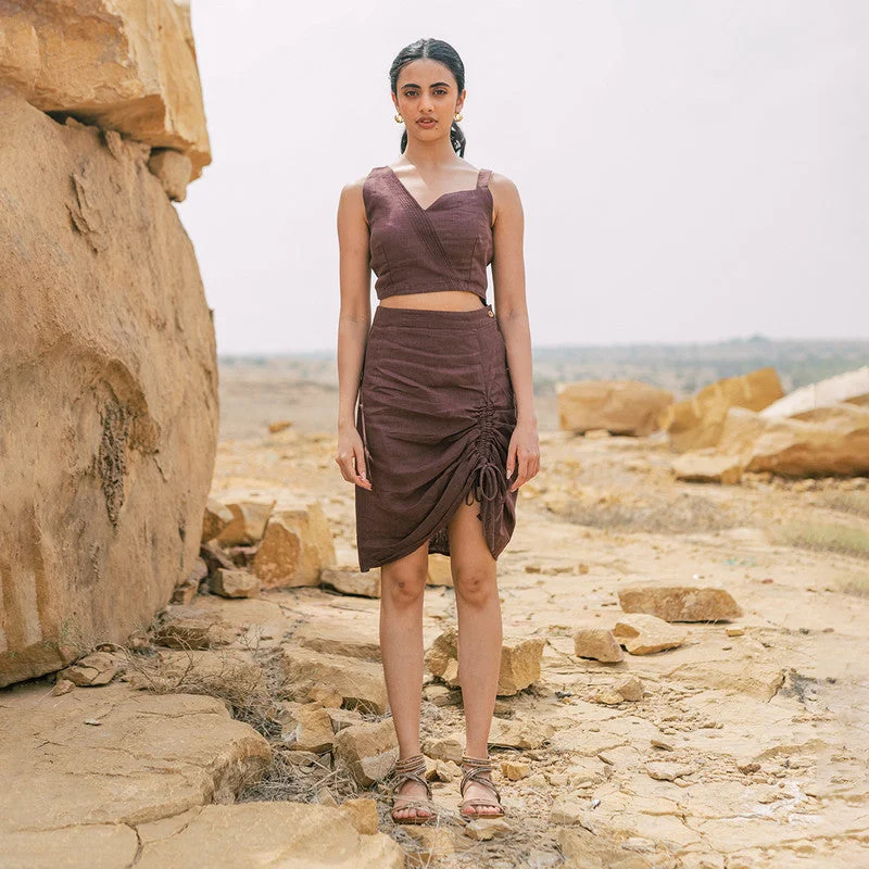 Ruffled Women Dress with Multiple Layers for a Playful and Girly Style Ruffled Women Dress with Multiple Layers for a Playful and Girly Style Linen Skirt Co Ord Set | Wine