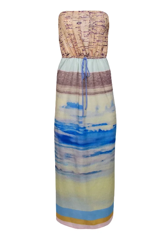 Long - Sleeve Women Dress in Velvet for a Luxurious Winter Look Long - Sleeve Women Dress in Velvet for a Luxurious Winter Look Clover Canyon - Multicolor Multi-Print Strapless Maxi Dress Sz S