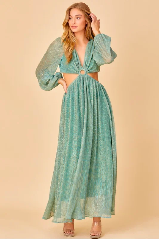 Ruffled Women Dress with Multiple Layers for a Playful and Girly Style Ruffled Women Dress with Multiple Layers for a Playful and Girly Style Delphine Teal Plisse Cutout Maxi Dress