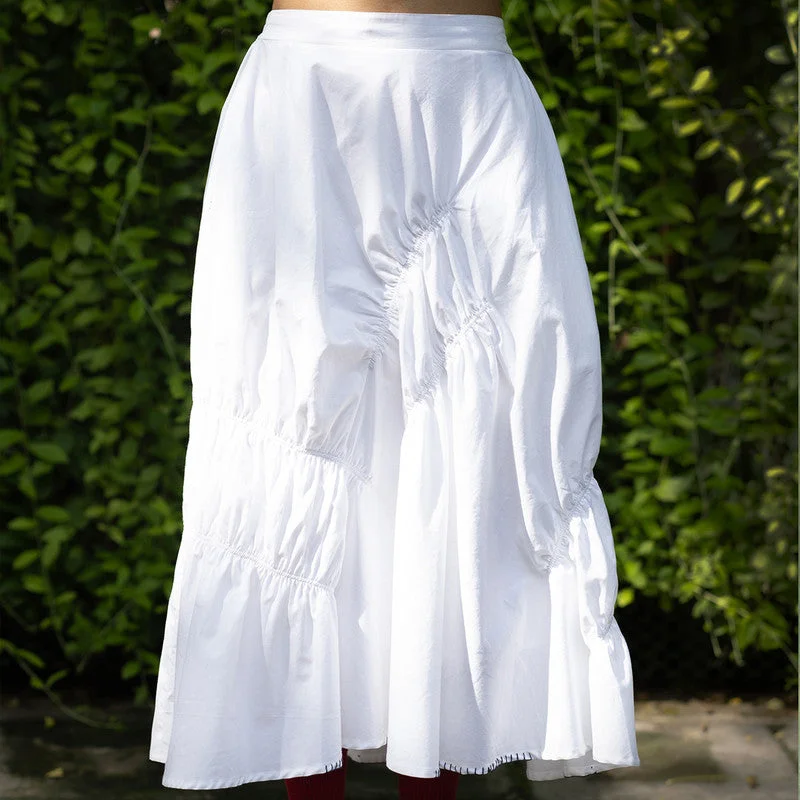 Ball Gown Women Dress with a Full Skirt for a Princess - like Look Ball Gown Women Dress with a Full Skirt for a Princess - like Look Upcycled Solid Skirt | Regular Fit | White | Women