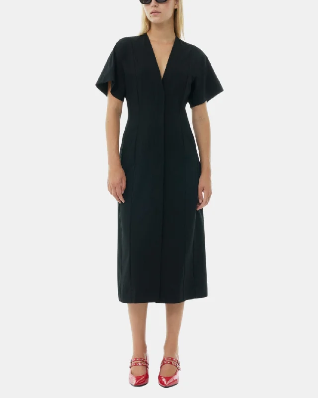 Backless Women Dress for a Sexy and Alluring Look at Evening Events Backless Women Dress for a Sexy and Alluring Look at Evening Events DRAPEY MELANGE MIDI DRESS IN BLACK