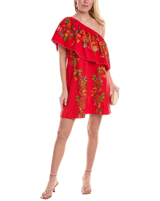 Halter Neck Women Dress to Show Off the Shoulders and Neckline Halter Neck Women Dress to Show Off the Shoulders and Neckline FARM Rio One-Shoulder Linen-Blend Mini Dress