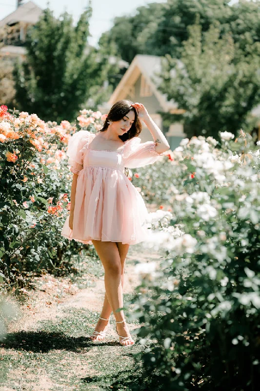 Off - the - Shoulder Women Dress for a Romantic and Feminine Look Off - the - Shoulder Women Dress for a Romantic and Feminine Look Georgie Pink Puff Sleeve Mini Dress