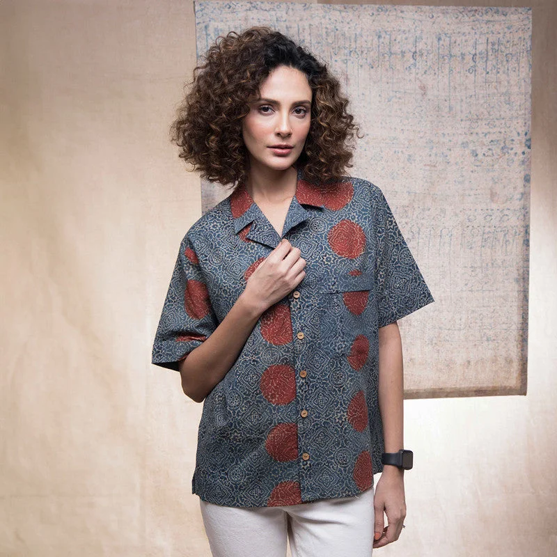 Maxi Women Dress with Floral Print for a Bohemian Vibe Maxi Women Dress with Floral Print for a Bohemian Vibe Cotton Shirt for Women | Ajrakh Hand Printed | Indigo | Half Sleeves Maxi Women Dress with Floral Print for a Bohemian Vibe Maxi Women Dress with Floral Print for a Bohemian Vibe Cotton Shirt for Women | Ajrakh Hand Printed | Indigo | Half Sleeves