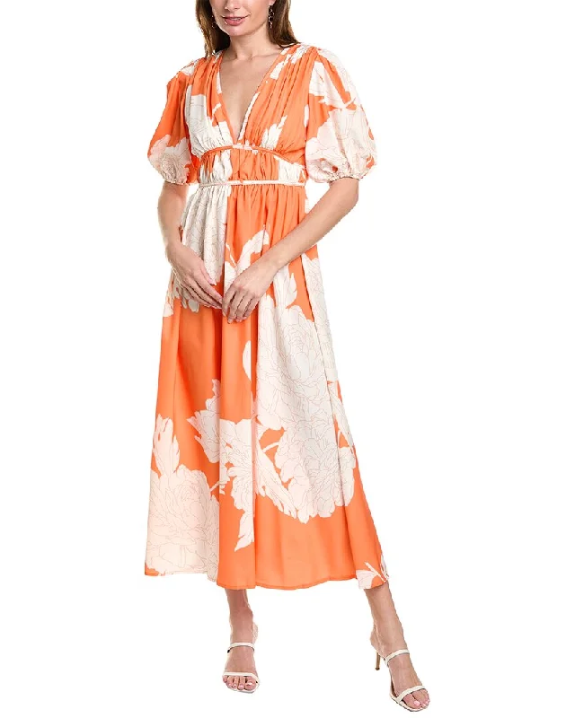 Ball Gown Women Dress with a Full Skirt for a Princess - like Look Ball Gown Women Dress with a Full Skirt for a Princess - like Look IPPONELLI  Puff Sleeve Maxi Dress