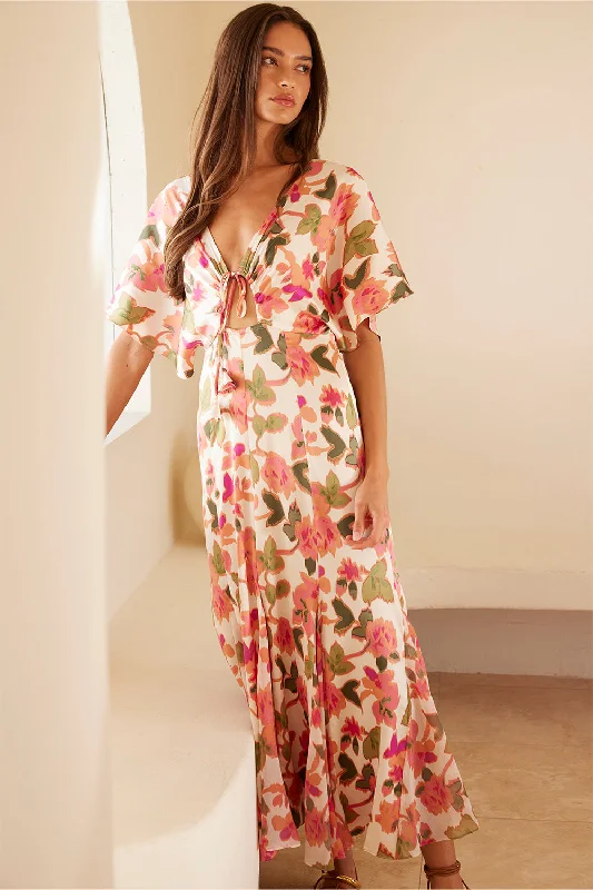Printed maxi dresses with abstract patterns for an artistic look IRENA DRESS